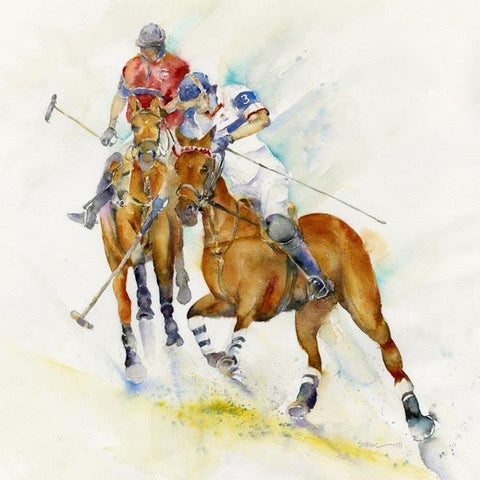 Horse - Polo Game - Card-Sheila Gill Fine Art