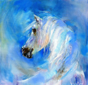 Moody Blue Horse Print