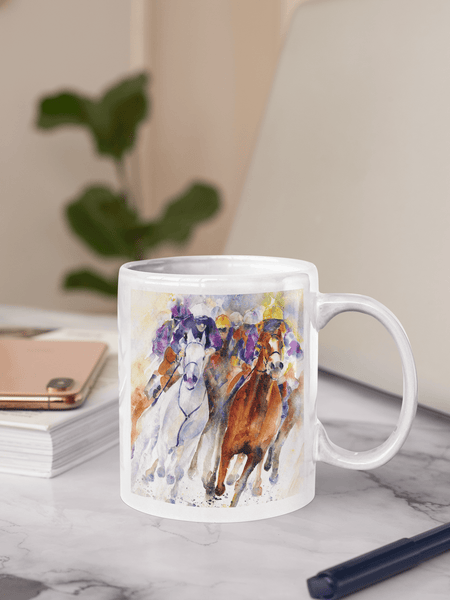 Horse Race Ceramic Mug