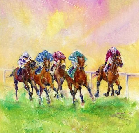 Horse Racing - Card-Sheila Gill Fine Art