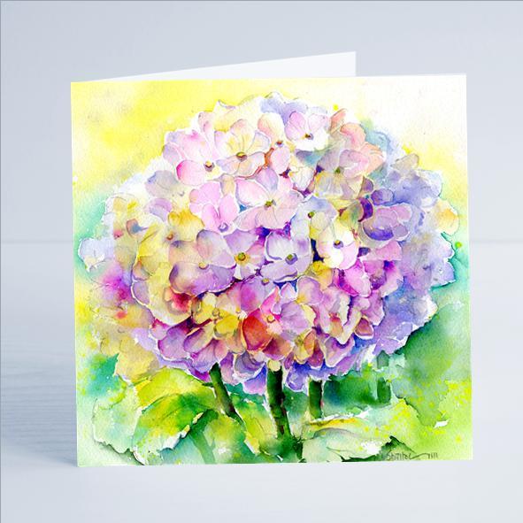 Hydrangea Flower Card-Sheila Gill Fine Art