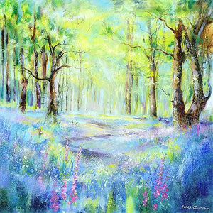 Landscape Bluebell Wood Print