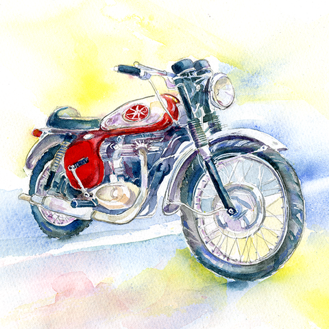 BSA Motor Bike Card-Sheila Gill Fine Art