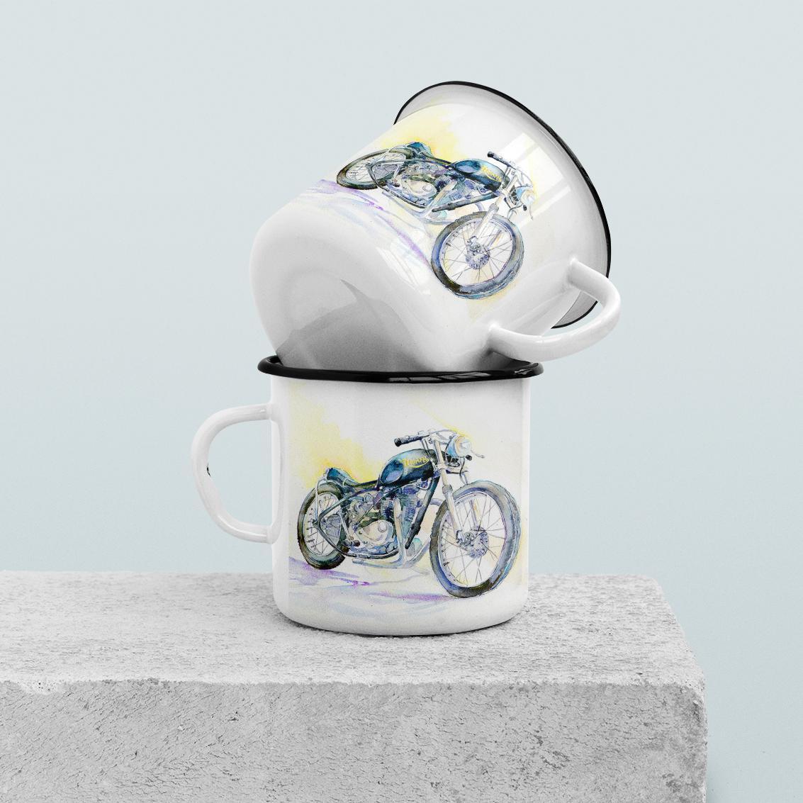 Motorbike -  Enamel Mug