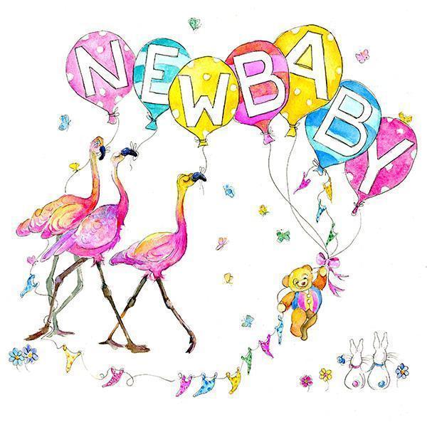 New Baby - Balloons Card-Sheila Gill Fine Art