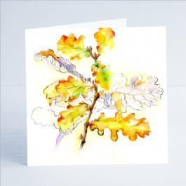 Oak Leaf Flower Card-Sheila Gill Fine Art