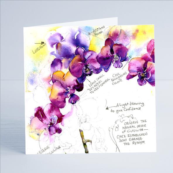 Orchid Flower Card-Sheila Gill Fine Art