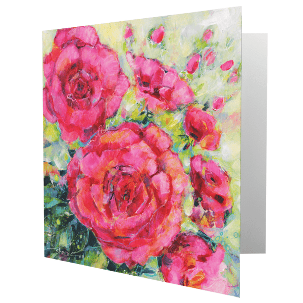 Pink English Rose Greeting Card