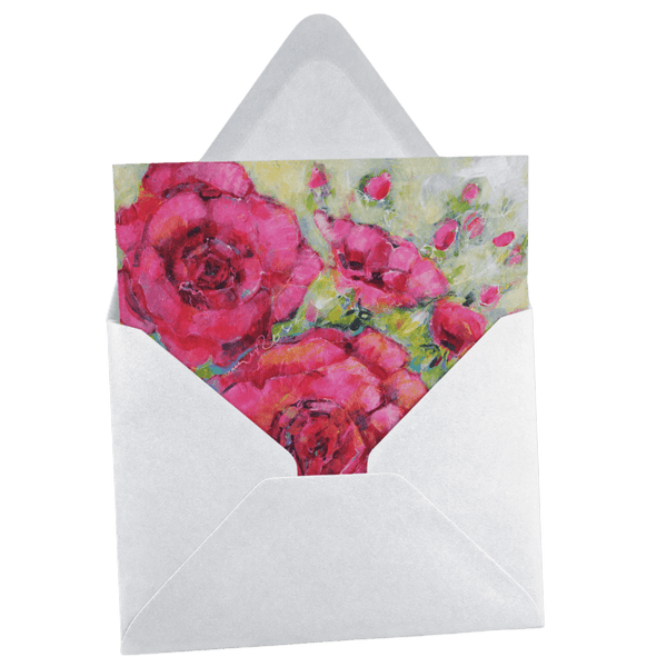 Pink English Rose Greeting Card