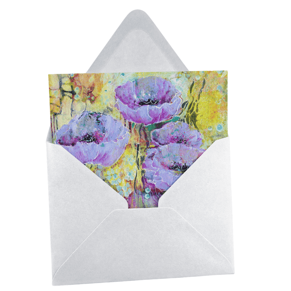 Purple Rain Poppy Greeting Card