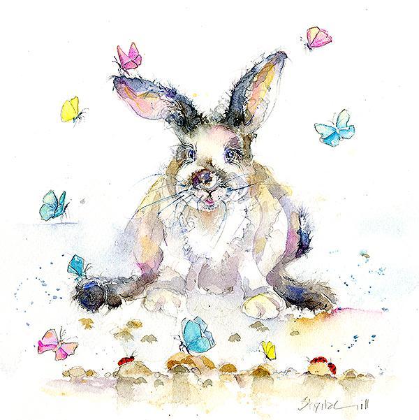 Butterfly Bunny Rabbit Print