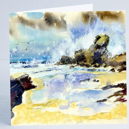 Trevone Bay - Cornwall - Card-Sheila Gill Fine Art