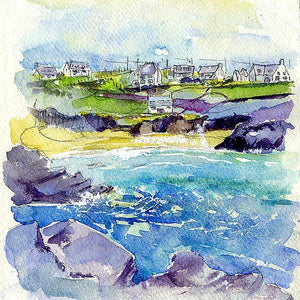Treyarnon Bay - Card-Sheila Gill Fine Art