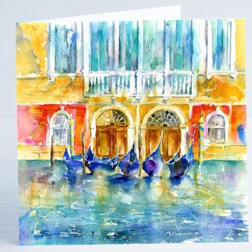Venice - Gondolas - Card-Sheila Gill Fine Art