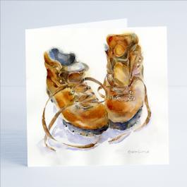 Walking Boots - Card-Sheila Gill Fine Art